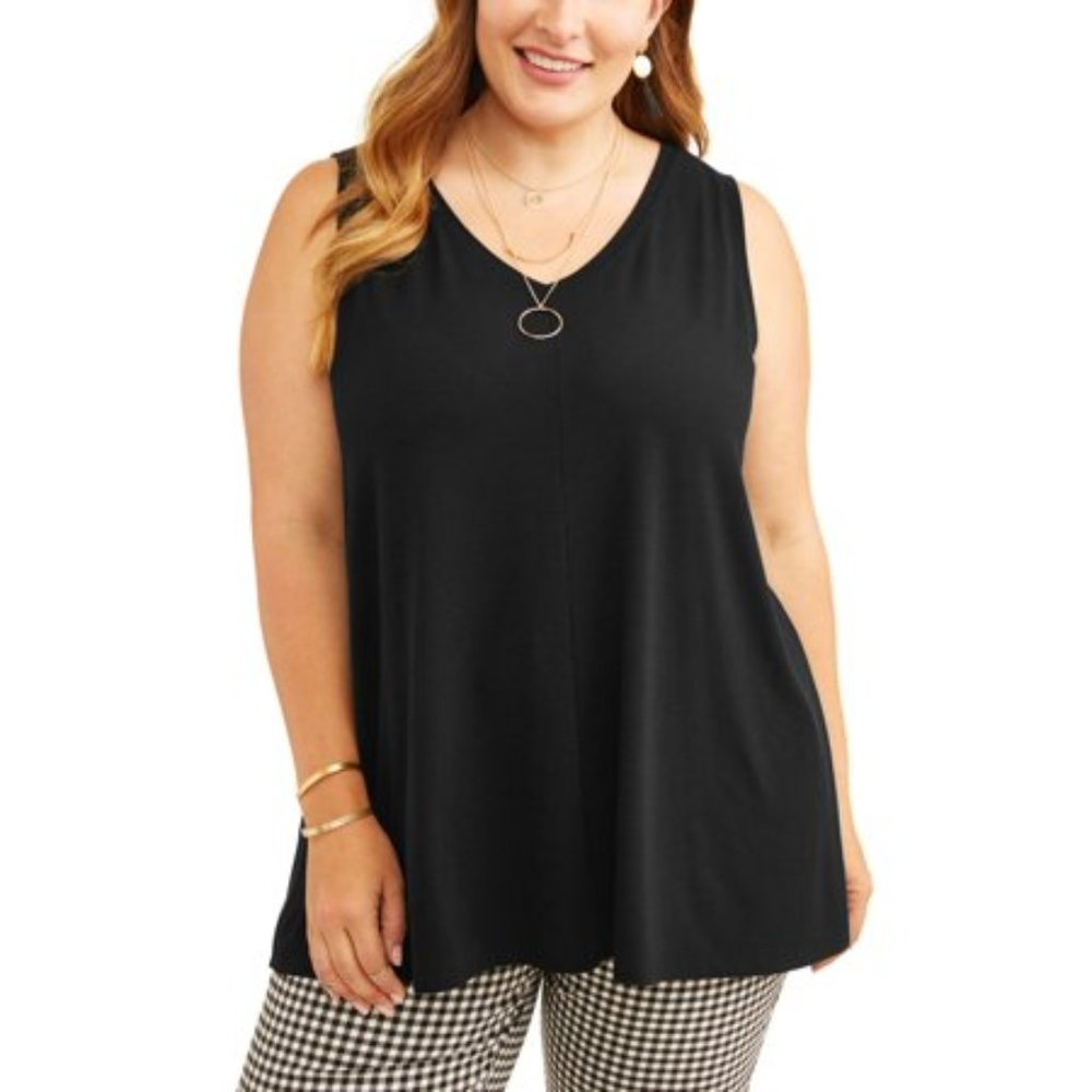 Terra & Sky Women's Plus Size Scoopneck Swing Tank